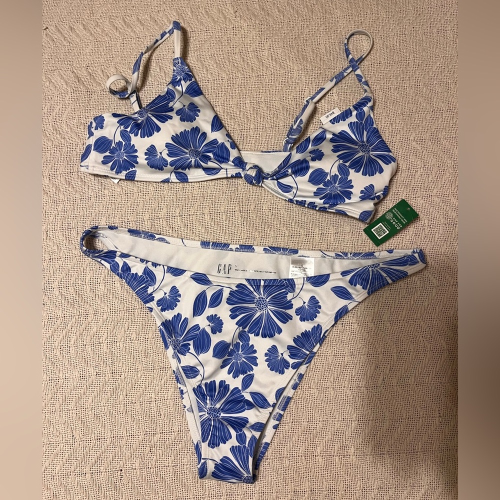 GAP Blue and White Floral Bikini